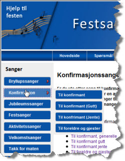 Finn dine konfirmasjonssanger i enkel meny