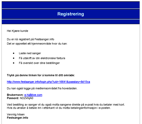 Registreringsmail